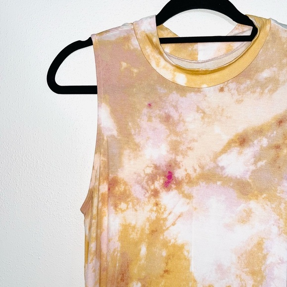 Maurices 24/7 Orange Pink Tie Dye Mock Neck Shift Dress Medium Women’s - Picture 4 of 12